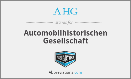 AHG - Automobilhistorischen Gesellschaft