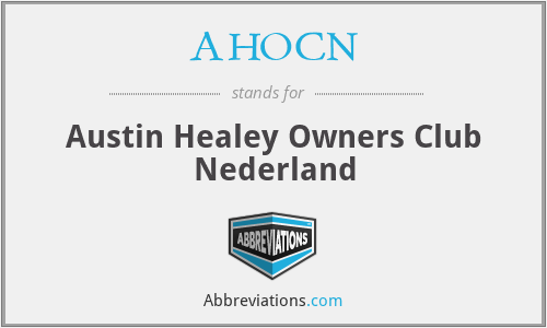 AHOCN - Austin Healey Owners Club Nederland