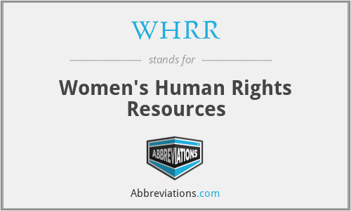 WHRR - Women's Human Rights Resources