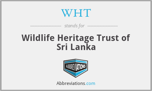 WHT - Wildlife Heritage Trust of Sri Lanka