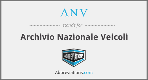 ANV - Archivio Nazionale Veicoli