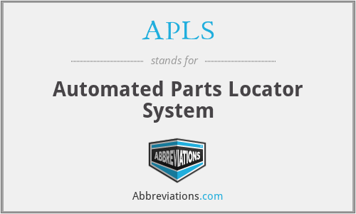 APLS - Automated Parts Locator System