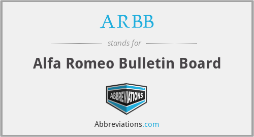 ARBB - Alfa Romeo Bulletin Board