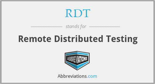 RDT - Remote Distributed Testing