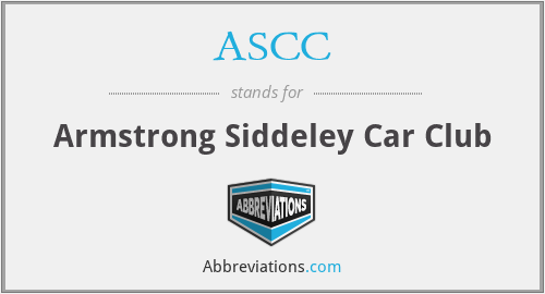ASCC - Armstrong Siddeley Car Club