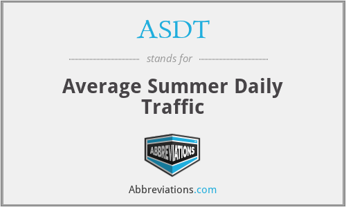 ASDT - Average Summer Daily Traffic
