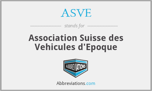 ASVE - Association Suisse des Vehicules d'Epoque