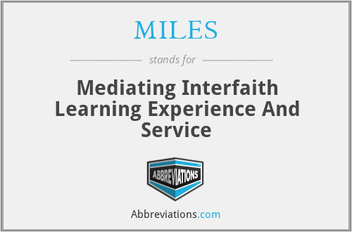 MILES - Mediating Interfaith Learning Experience And Service