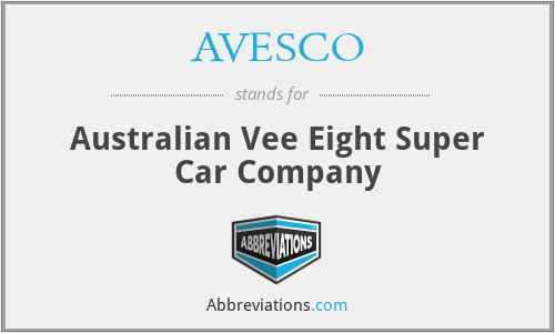 AVESCO - Australian Vee Eight Super Car Company