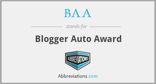 BAA - Blogger Auto Award