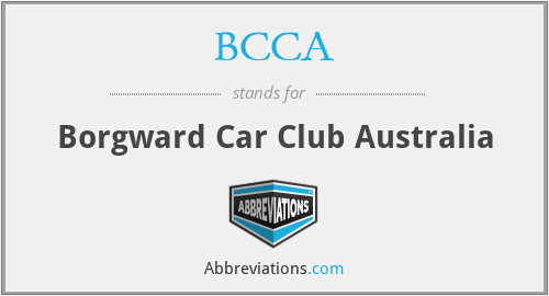BCCA - Borgward Car Club Australia