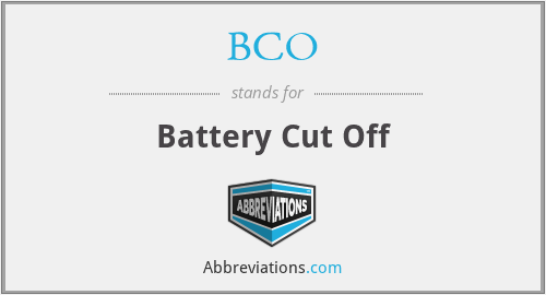BCO - Battery Cut Off