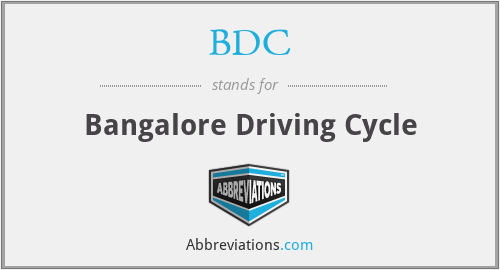 BDC - Bangalore Driving Cycle