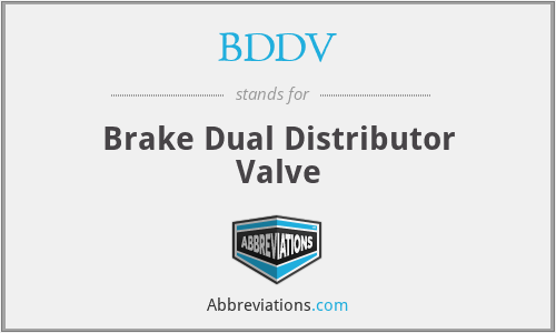 BDDV - Brake Dual Distributor Valve