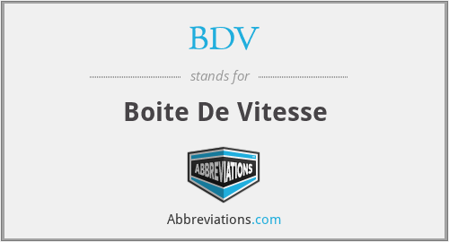 BDV - Boite De Vitesse