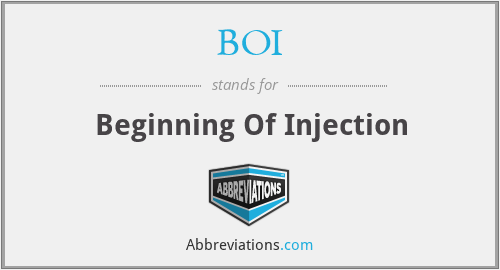 BOI - Beginning Of Injection