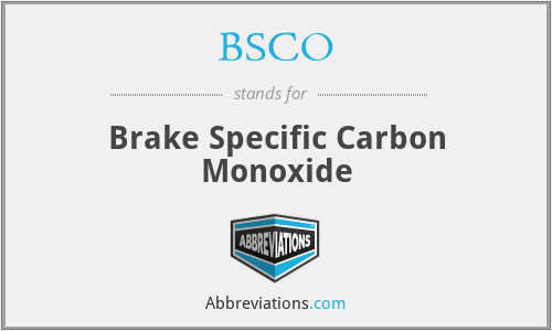 BSCO - Brake Specific Carbon Monoxide