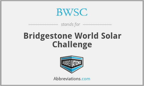 BWSC - Bridgestone World Solar Challenge