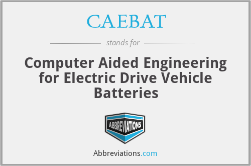 CAEBAT - Computer Aided Engineering for Electric Drive Vehicle Batteries