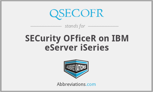 QSECOFR - SECurity OFficeR on IBM eServer iSeries
