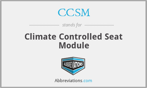 CCSM - Climate Controlled Seat Module