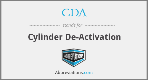 CDA - Cylinder De-Activation