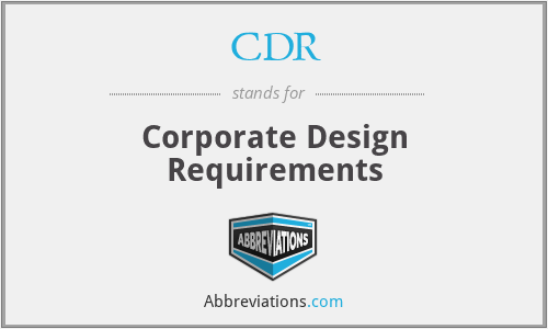 CDR - Corporate Design Requirements