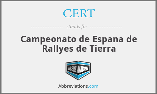 CERT - Campeonato de Espana de Rallyes de Tierra