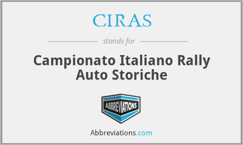 CIRAS - Campionato Italiano Rally Auto Storiche