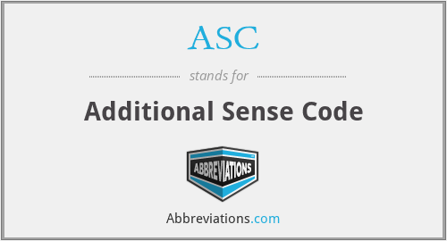 ASC - Additional Sense Code