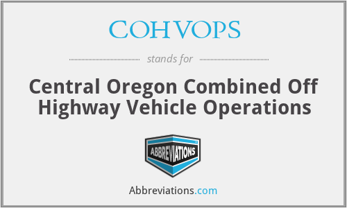 COHVOPS - Central Oregon Combined Off Highway Vehicle Operations