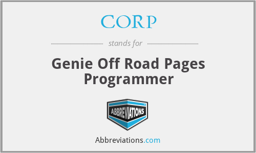 CORP - Genie Off Road Pages Programmer