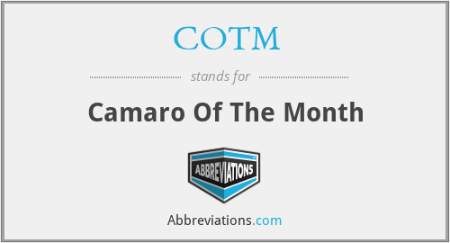 COTM - Camaro Of The Month