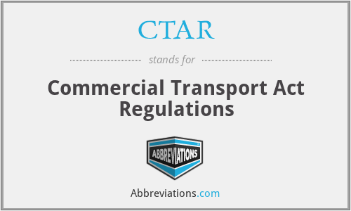 CTAR - Commercial Transport Act Regulations