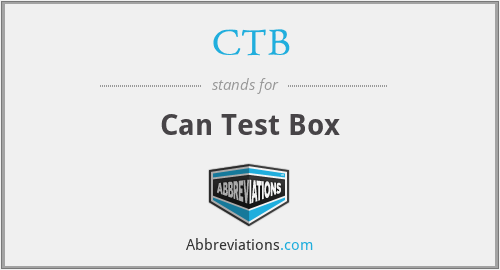 CTB - Can Test Box