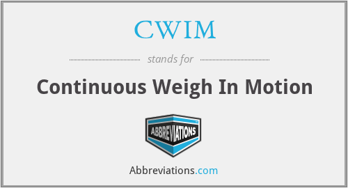 CWIM - Continuous Weigh In Motion