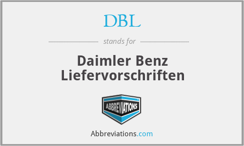 DBL - Daimler Benz Liefervorschriften
