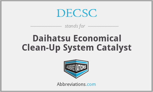 DECSC - Daihatsu Economical Clean-Up System Catalyst