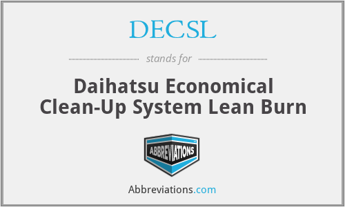 DECSL - Daihatsu Economical Clean-Up System Lean Burn