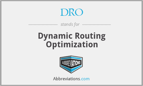 DRO - Dynamic Routing Optimization