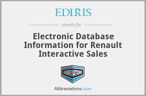 EDIRIS - Electronic Database Information for Renault Interactive Sales