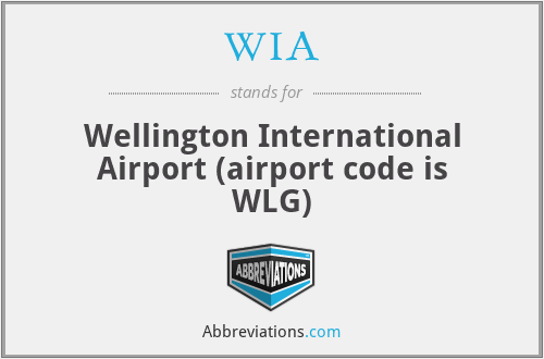 WIA - Wellington International Airport (airport code is WLG)