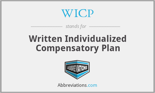 WICP - Written Individualized Compensatory Plan