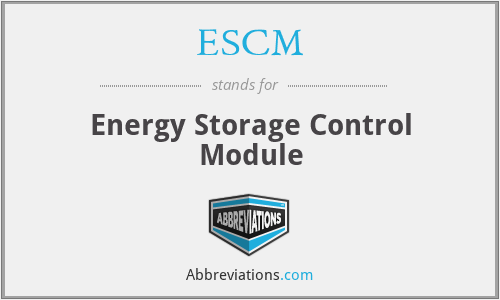 ESCM - Energy Storage Control Module