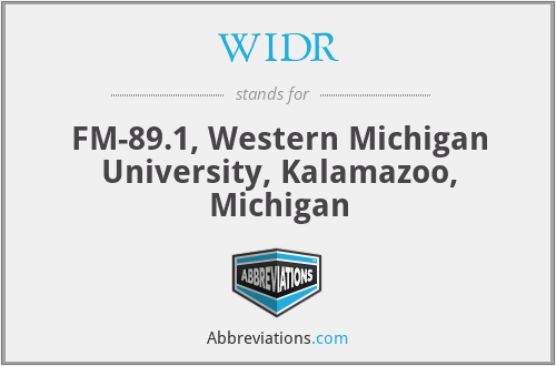 WIDR - FM-89.1, Western Michigan University, Kalamazoo, Michigan