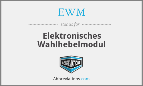 EWM - Elektronisches Wahlhebelmodul
