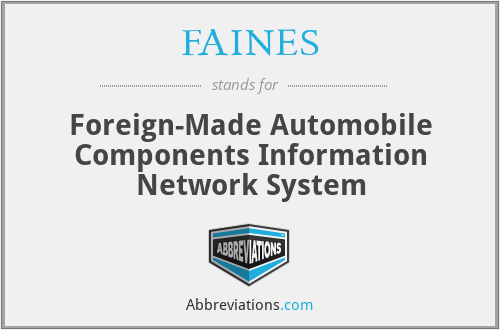 FAINES - Foreign-Made Automobile Components Information Network System