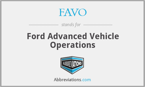 FAVO - Ford Advanced Vehicle Operations