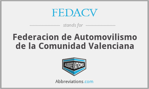 FEDACV - Federacion de Automovilismo de la Comunidad Valenciana