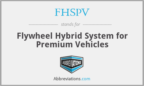FHSPV - Flywheel Hybrid System for Premium Vehicles